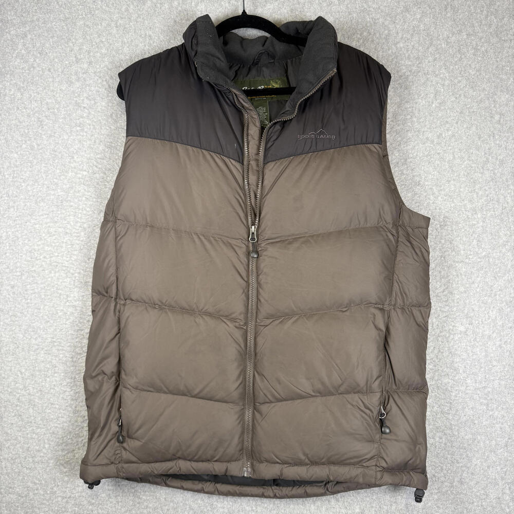 Eddie Bauer Men's Medium 700 Fill Power Goose Down Nylon Quilted Vest Jacket